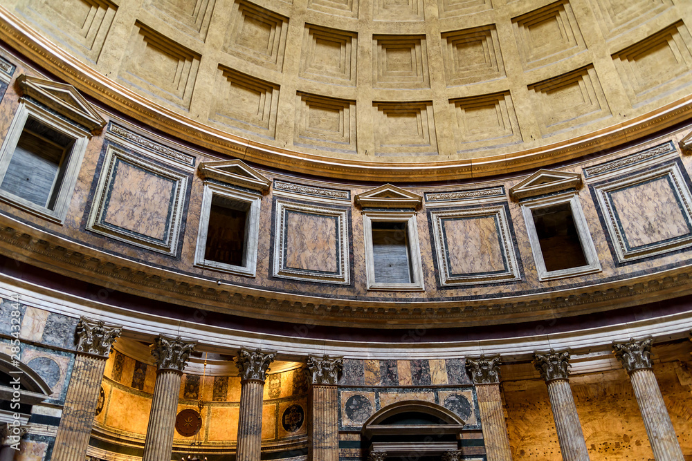 Interior view of famous Pantheon, Rome, Italy