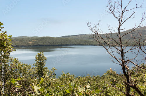 Views of the beautiful and popular lake of Sanabria, of glacial origin located in the province of Zamora, during the summer