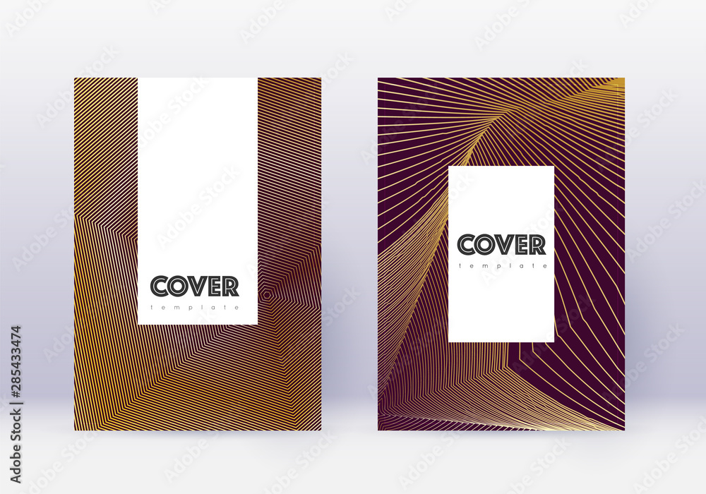 Hipster cover design template set. Gold abstract l Hipster cover design template set. Gold abstract l