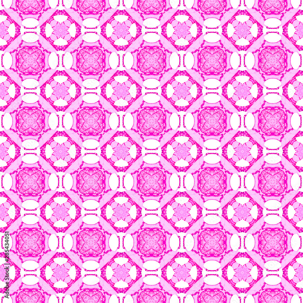 Pink geometric seamless pattern. Hand drawn waterc Pink geometric seamless pattern. Hand drawn waterc