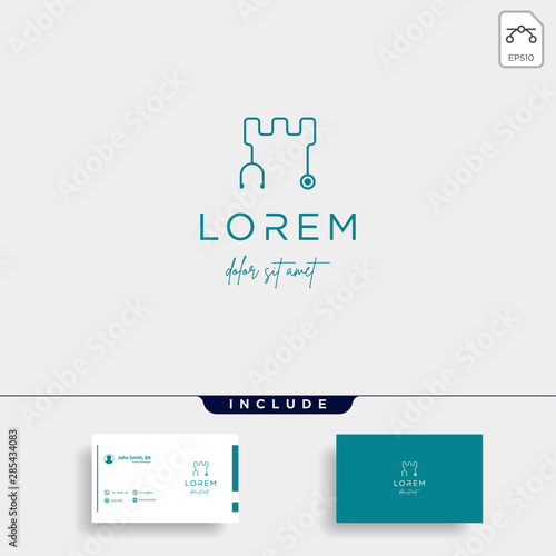 fort medical castle vector logo design sign