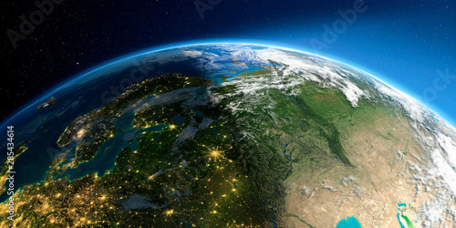 Fototapeta Naklejka Na Ścianę i Meble -  Detailed Earth. European part of Russia