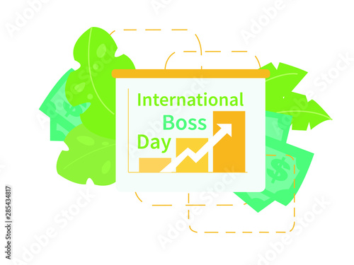 International Boss Day vector illustration.