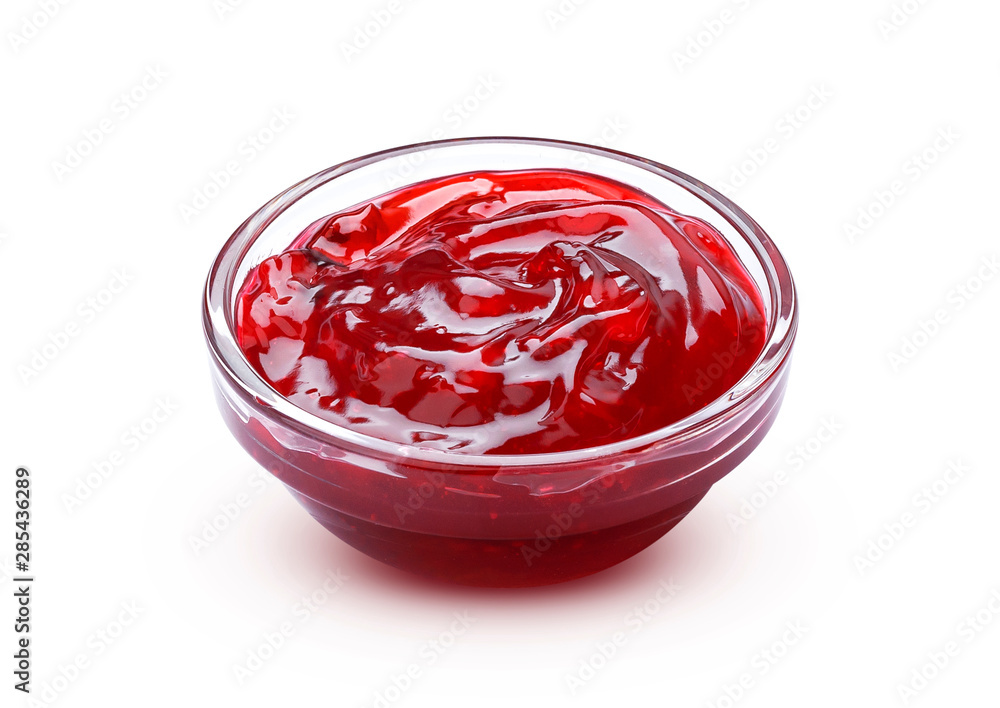 Red berry jam isolated on white background with clipping path Stock ...