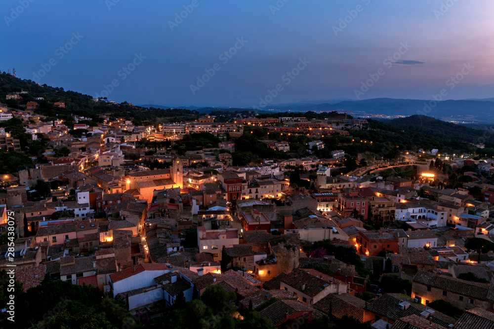 city of begur at sunset