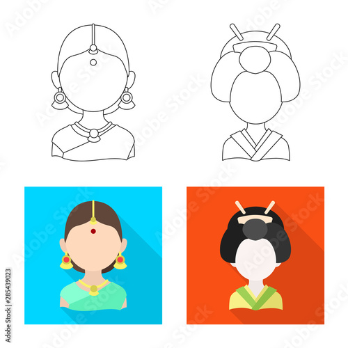Vector illustration of imitator and resident sign. Set of imitator and culture vector icon for stock.
