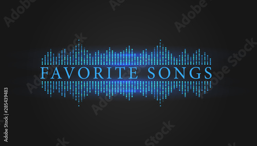 Modern geometric audio wave, blue and turquoise squares, digital equalizer, vector illustration on black background.