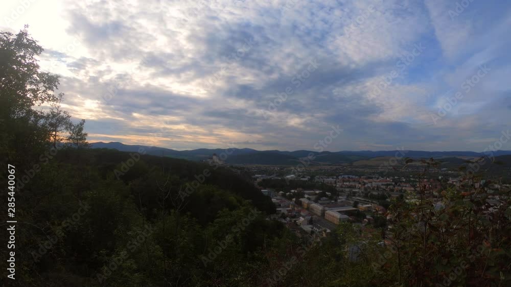 Beautiful view on Trencin city at Slovakia with castle. Beautiful view on Trencin city at Slovakia with castle.