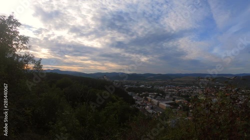 Beautiful view on Trencin city at Slovakia with castle.