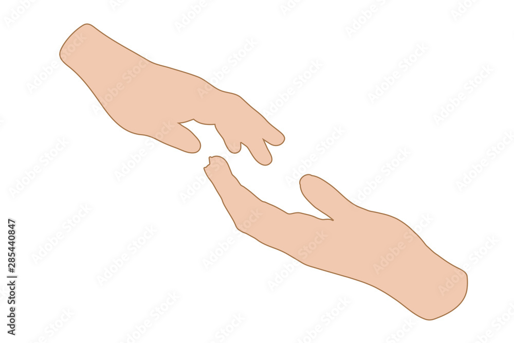 Vector illustration of a hand holding another hand. Symbol of family, care, safe, protect,help. Vector illustration of a hand holding another hand. Symbol of family, care, safe, protect,help.