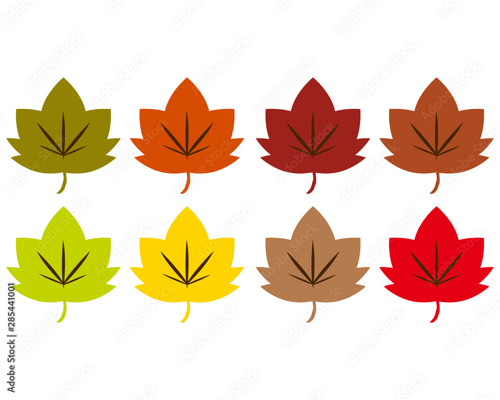 紅葉 楓 メープル 落ち葉 もみじ アイコン 秋 Stock Vector Adobe Stock