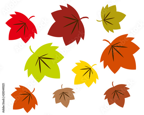紅葉　楓　メープル　落ち葉　もみじ　アイコン　秋