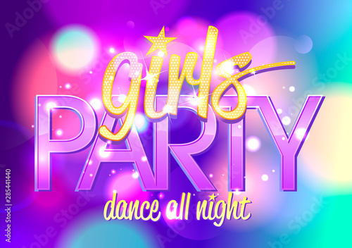 Girl's party invitation card