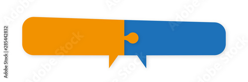 Sprechblasen Puzzle - Meinung Zusammenhalt Kommuniktaion Konzept