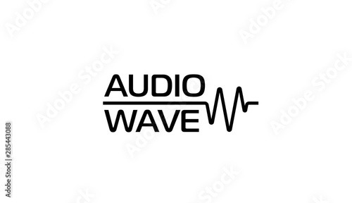 Audio wave or cardio wave logo template. Vector illustration.