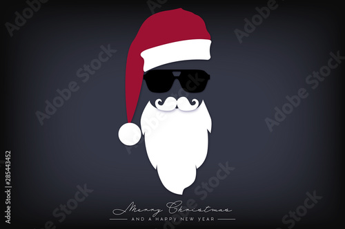 Karte Hipster Weihnachtsmann mit Sonnenbrille