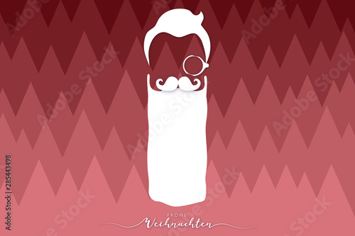 Weihnachtskarte Hipster Weihnachtsmann mit langem Bart