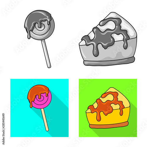 Isolated object of confectionery and culinary sign. Collection of confectionery and product vector icon for stock.