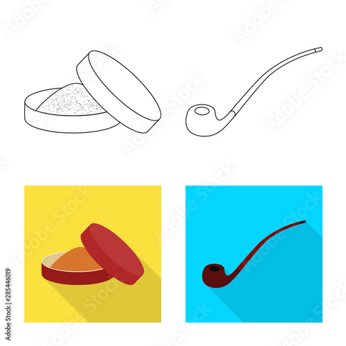 Vector illustration of refuse and stop sign. Collection of refuse and habit stock symbol for web.