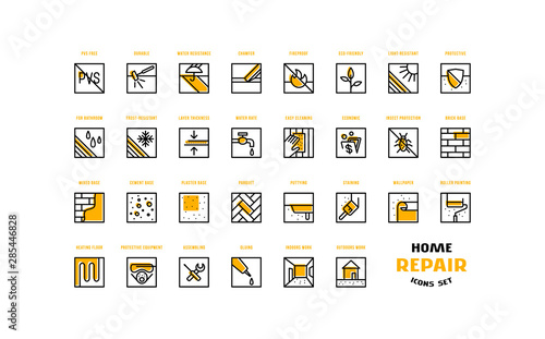 Home repair and building icons set