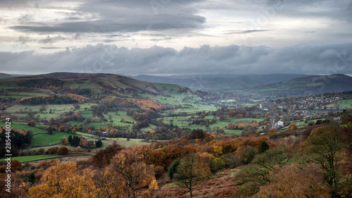 Stunning Autumn Fall landscape scene from Surprise View in Peak District in England