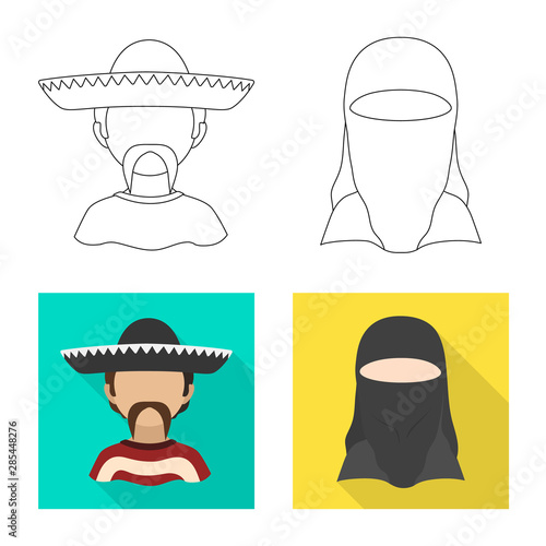 Vector illustration of imitator and resident symbol. Collection of imitator and culture vector icon for stock.