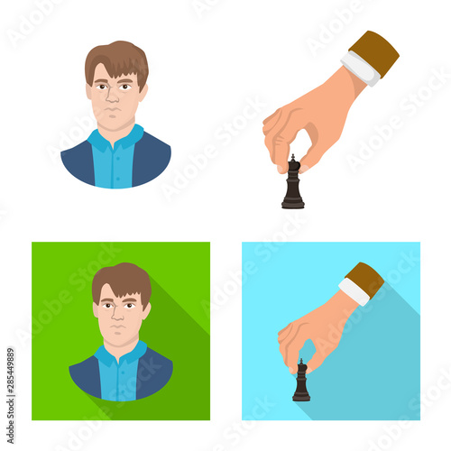 Isolated object of checkmate and thin icon. Set of checkmate and target vector icon for stock.