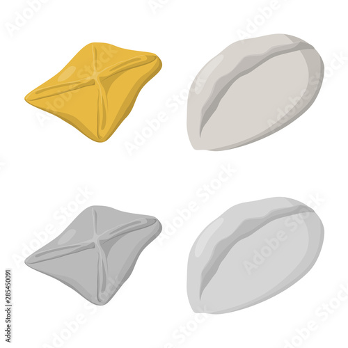Vector design of products and cooking logo. Collection of products and appetizer stock vector illustration.