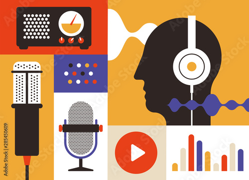 Podcast radio icons