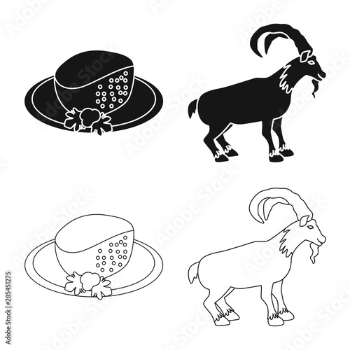 Vector illustration of culture and sightseeing logo. Set of culture and originality stock symbol for web.