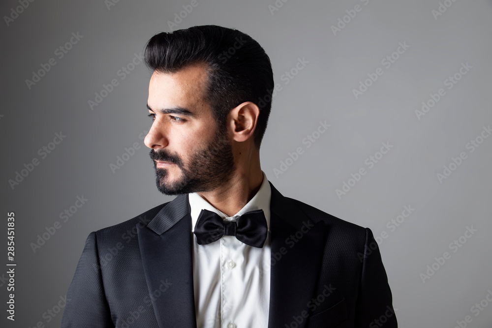 Portrait of handsome man in Tuxedo, Portrait of a young handsome businessman Portrait of handsome man in Tuxedo, Portrait of a young handsome businessman