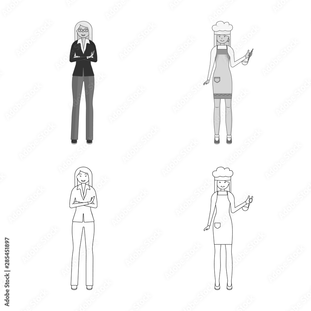 Vector design of posture and mood sign. Set of posture and female stock symbol for web. Vector design of posture and mood sign. Set of posture and female stock symbol for web.