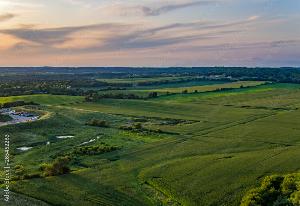 Aerial view of wisconsin countryside