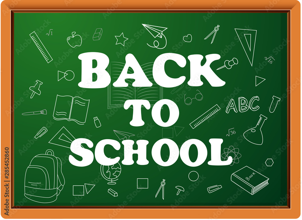 Back to school with school items and elements. background and poster for back to school Back to school with school items and elements. background and poster for back to school