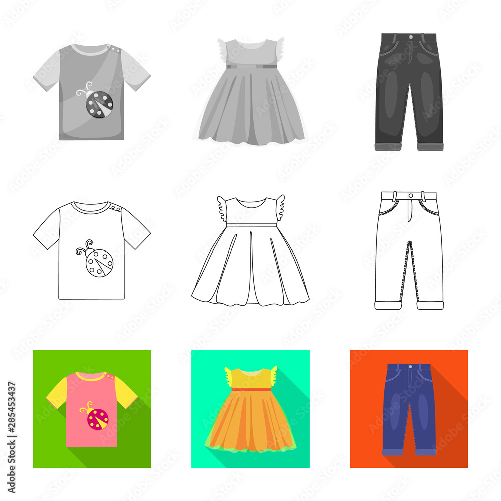 Vector design of fashion and garment logo. Set of fashion and cotton stock vector illustration. Vector design of fashion and garment logo. Set of fashion and cotton stock vector illustration.