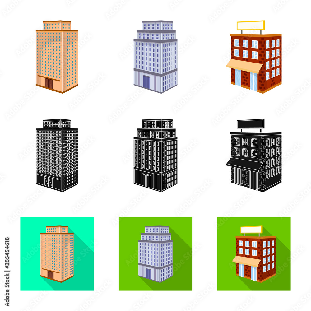 Vector design of construction and building icon. Collection of construction and estate stock vector illustration.