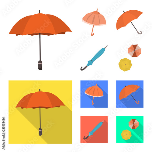 Vector design of protection and closed logo. Collection of protection and rainy vector icon for stock.