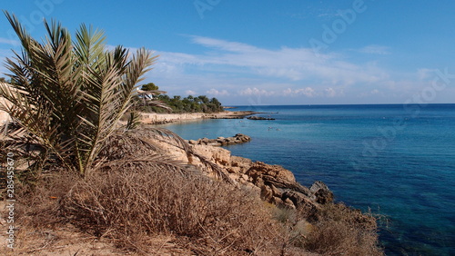 The blue sea with picturesque stones at the bottom, Cyprus, Greece
