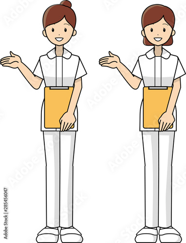 案内する看護師の全身図