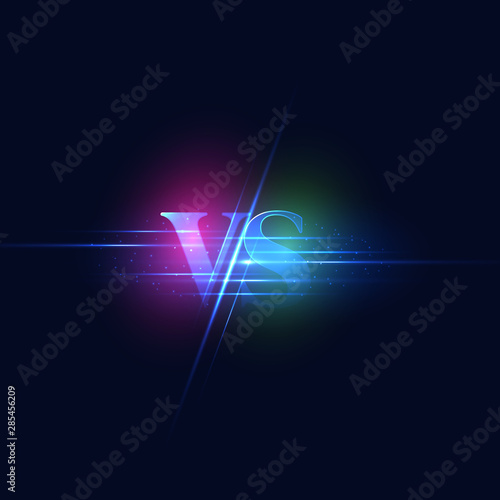 Versus screen. Modern versus background with luxury style. Challenge composition with neon effect.
