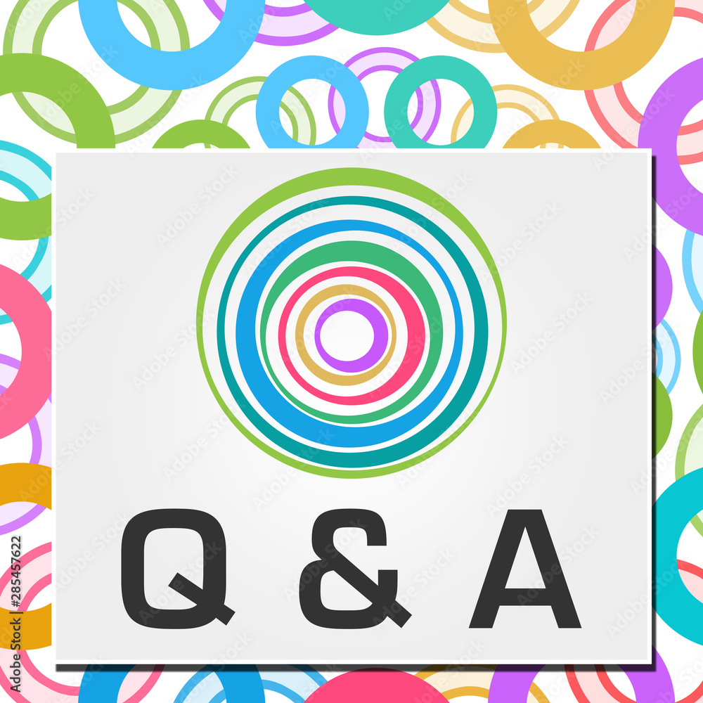 Q And A - Questions And Answers Colorful Rings Circular Background Square Q And A - Questions And Answers Colorful Rings Circular Background Square