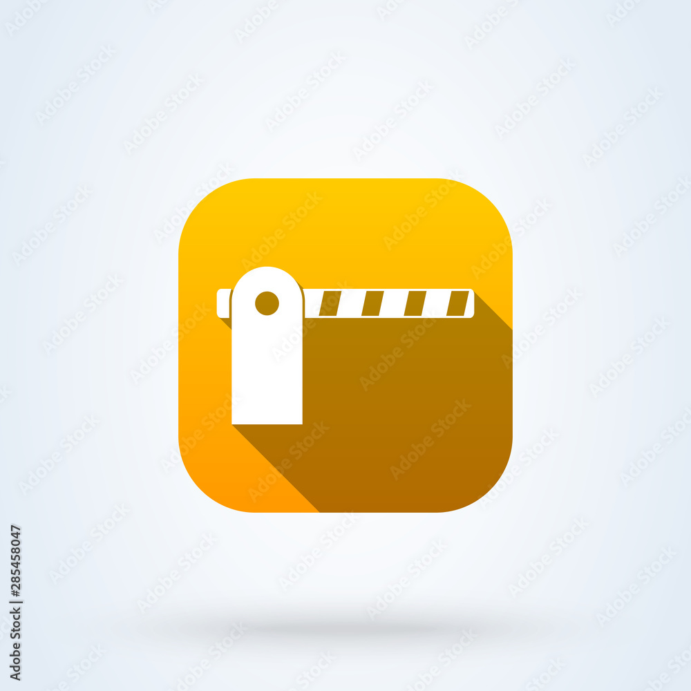 Automatic car barrier. Simple vector modern icon design illustration. Automatic car barrier. Simple vector modern icon design illustration.