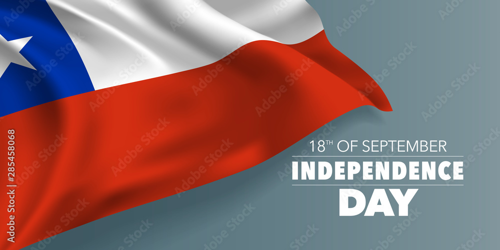 Chile independence day greeting card, banner with template text vector illustration