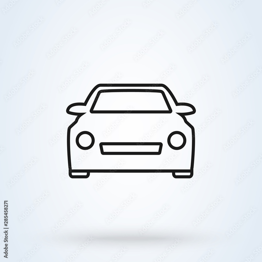 Car Simple vector modern icon. outline design illustration.