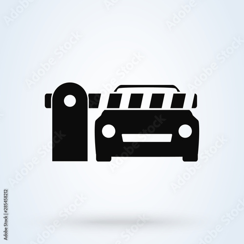 Car Security Barrier Gate. Simple vector modern icon design illustration.