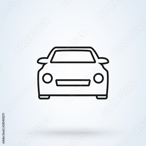Car Simple vector modern icon. outline design illustration.