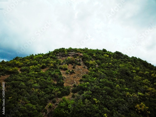 Photography Aerial view of Hills of Istanbul,Riva with cloudy sky.