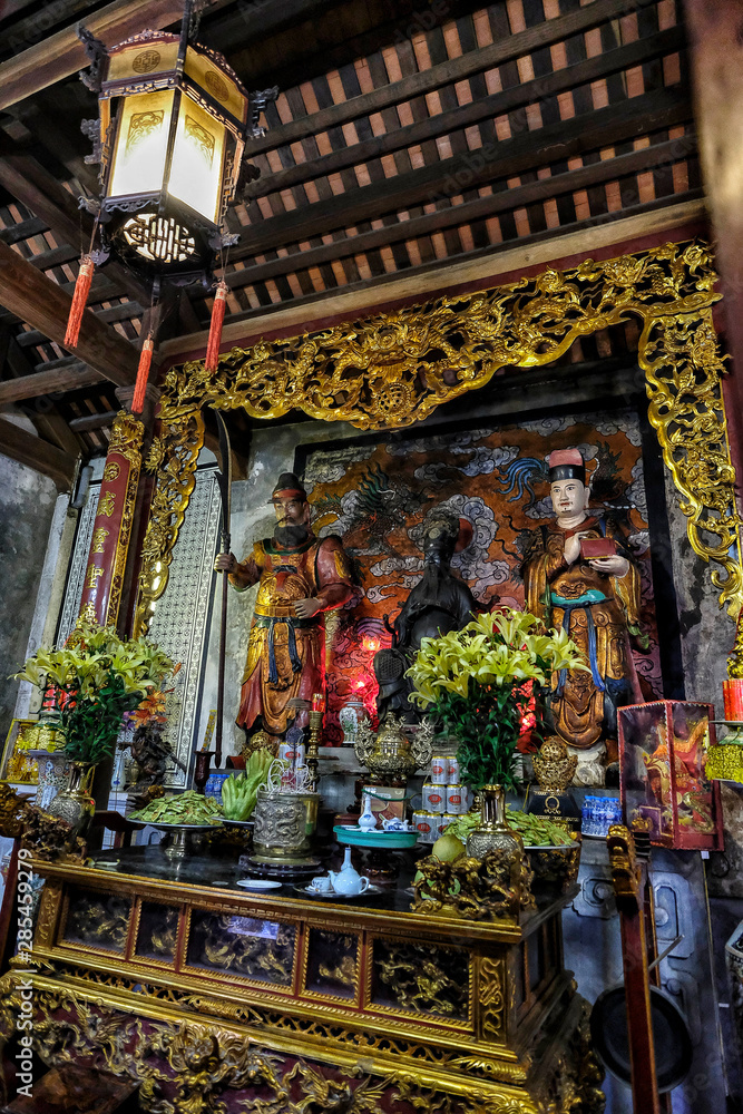 Hanoi, Vietnam - August 29: Inside the Quan De Temple on August 29, 2018 in Hanoi, Vietnam.