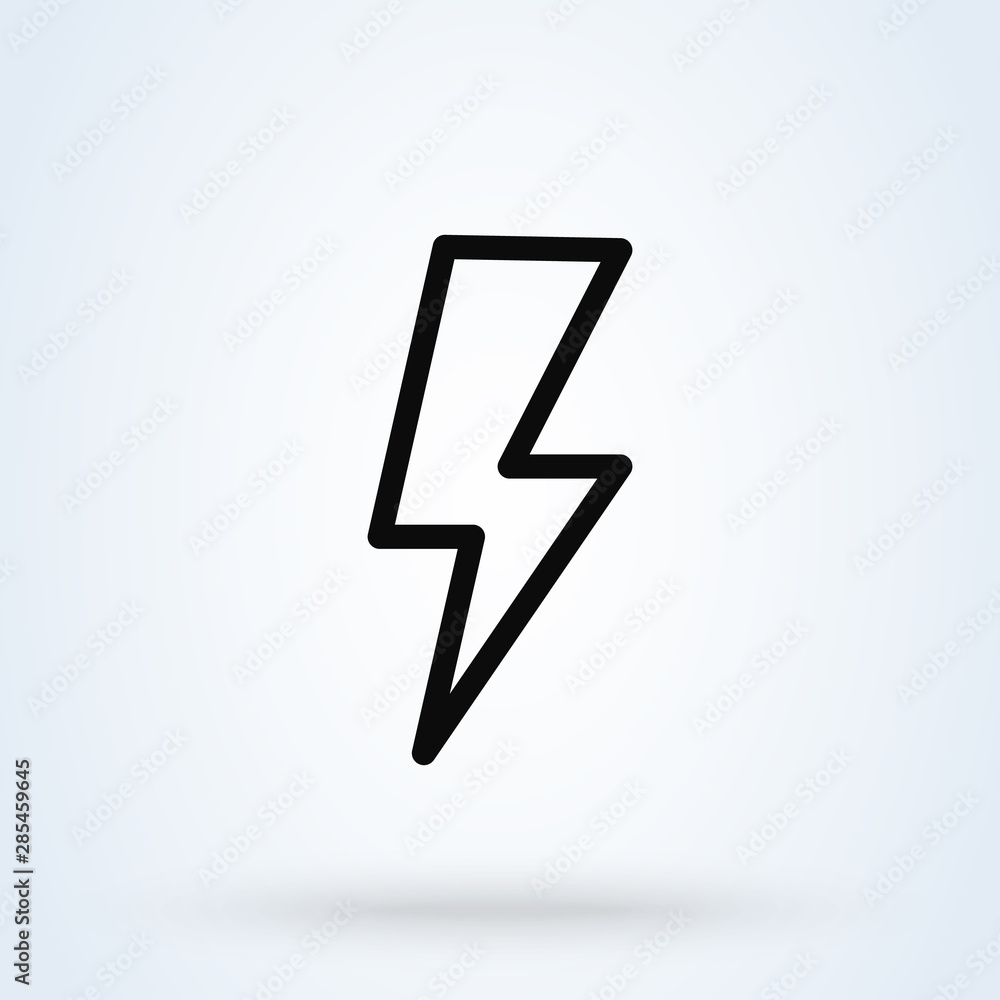 Lightning, electric power. outline Simple vector modern icon design illustration. Lightning, electric power. outline Simple vector modern icon design illustration.