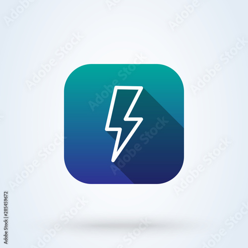Lightning, electric power. outline Simple vector modern icon design illustration.